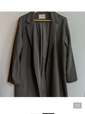 OAK + FORT Long Blazer Jacket - Black